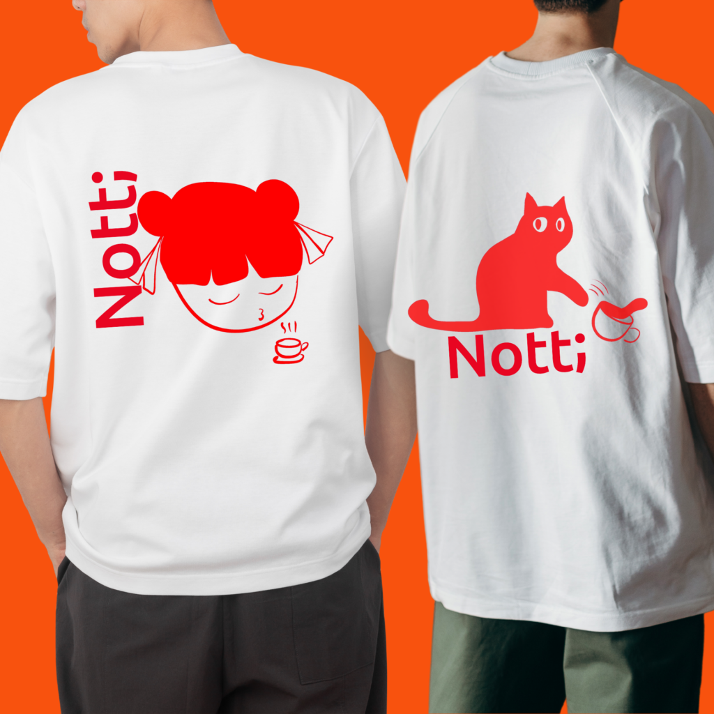 Notti breakfast place, branding and illustration